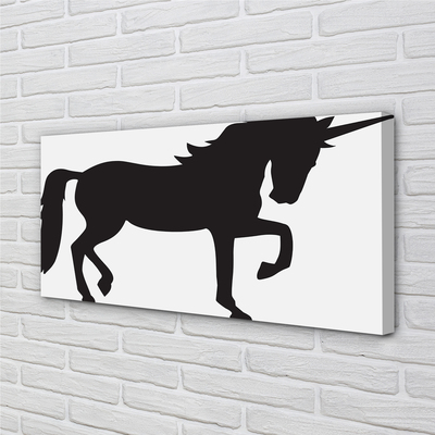 Pintura em tela Unicórnio Negro