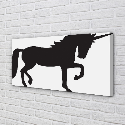 Pintura em tela Unicórnio Negro