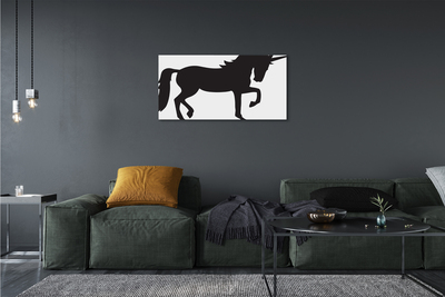 Pintura em tela Unicórnio Negro