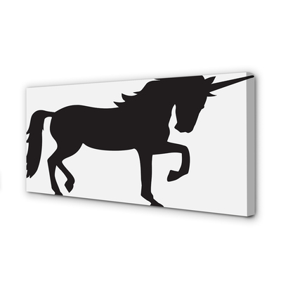 Pintura em tela Unicórnio Negro