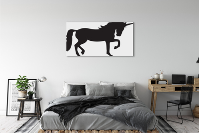 Pintura em tela Unicórnio Negro