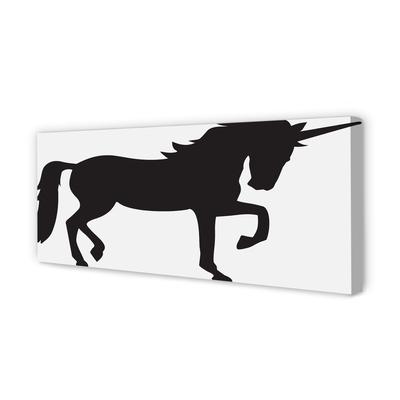 Pintura em tela Unicórnio Negro