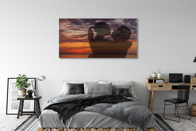 Quadro em tela Céu, nuvens, pessoas, mar