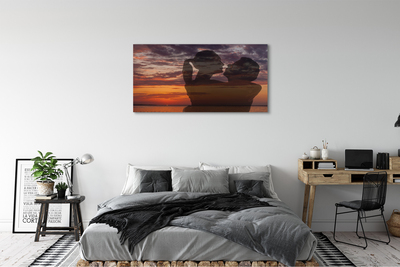 Quadro em tela Céu, nuvens, pessoas, mar