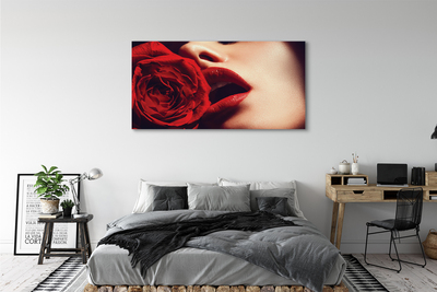 Pintura em tela Lábios de mulher rosa