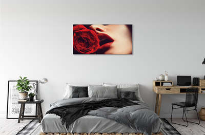 Pintura em tela Lábios de mulher rosa