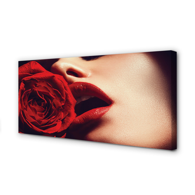 Pintura em tela Lábios de mulher rosa