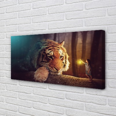 Quadro em tela Homem-tigre da floresta