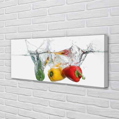 Pintura em tela Pimentões coloridos na água