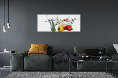 Pintura em tela Pimentões coloridos na água