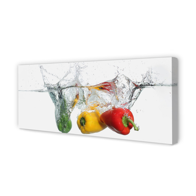 Pintura em tela Pimentões coloridos na água