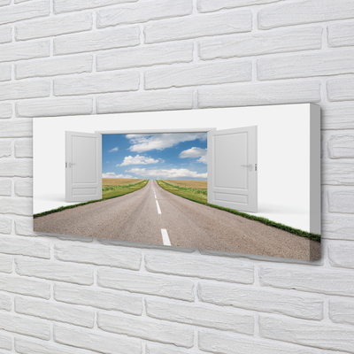 Pintura em tela Porta de estrada de campo 3d