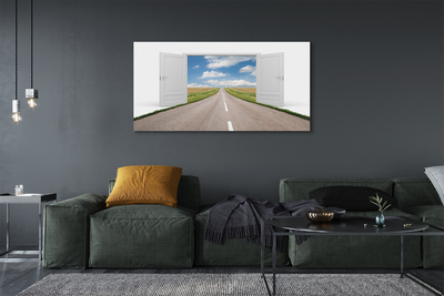 Pintura em tela Porta de estrada de campo 3d