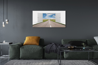 Pintura em tela Porta de estrada de campo 3d