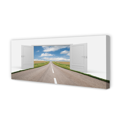 Pintura em tela Porta de estrada de campo 3d