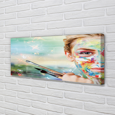 Pintura em tela Mulher com pincéis