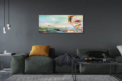 Pintura em tela Mulher com pincéis