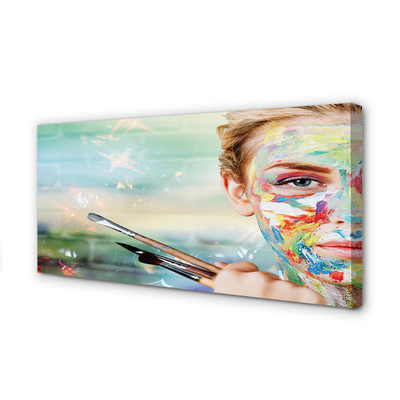 Pintura em tela Mulher com pincéis