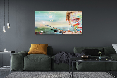 Pintura em tela Mulher com pincéis