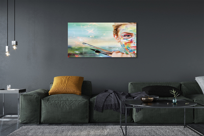 Pintura em tela Mulher com pincéis