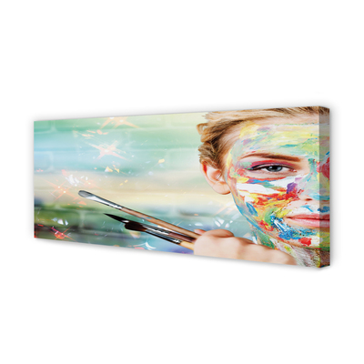 Pintura em tela Mulher com pincéis
