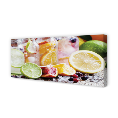 Pintura em tela Potes de coquetel com gelo de frutas
