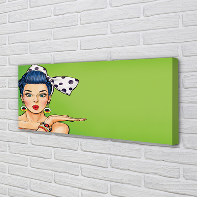 Quadro em tela Mulher com lábios vermelhos