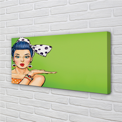 Quadro em tela Mulher com lábios vermelhos