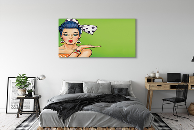 Quadro em tela Mulher com lábios vermelhos