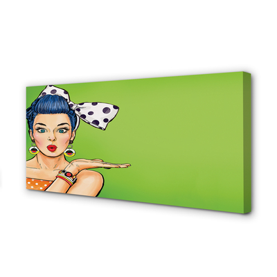 Quadro em tela Mulher com lábios vermelhos