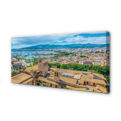 Pintura em tela Cidade costeira do porto da Espanha