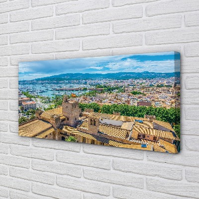 Pintura em tela Cidade costeira do porto da Espanha