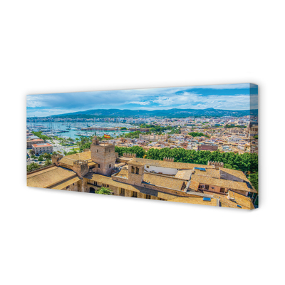 Pintura em tela Cidade costeira do porto da Espanha