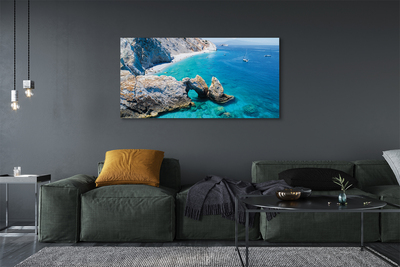 Pintura em tela Grécia Praia Costa Marítima