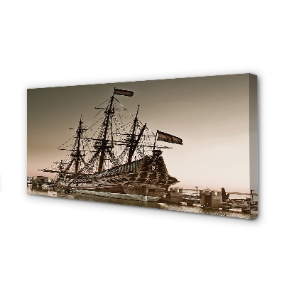 Quadro em tela Velho navio céu mar