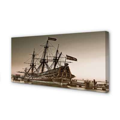 Quadro em tela Velho navio céu mar