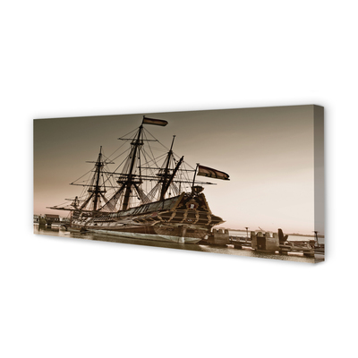 Quadro em tela Velho navio céu mar