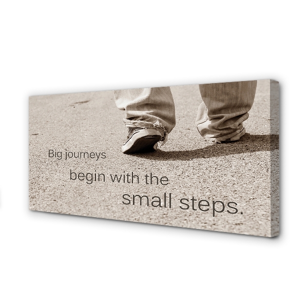 Quadro em tela Sapatos com inscrição em concreto