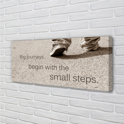 Quadro em tela Sapatos com inscrição em concreto