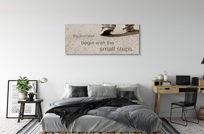 Quadro em tela Sapatos com inscrição em concreto