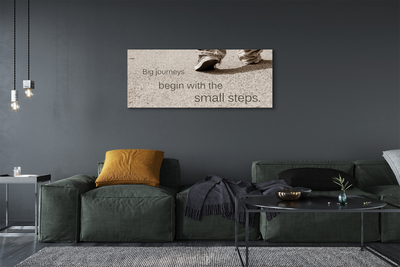 Quadro em tela Sapatos com inscrição em concreto