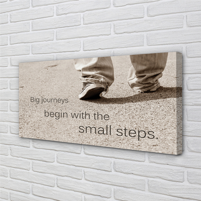 Quadro em tela Sapatos com inscrição em concreto