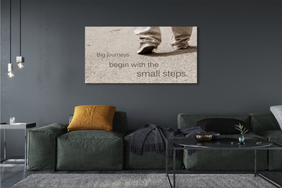 Quadro em tela Sapatos com inscrição em concreto