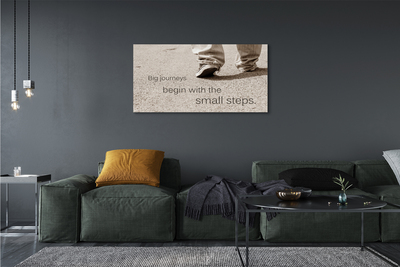 Quadro em tela Sapatos com inscrição em concreto