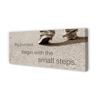 Quadro em tela Sapatos com inscrição em concreto