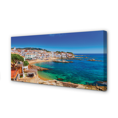 Quadro em tela Espanha Praia Cidade Costa