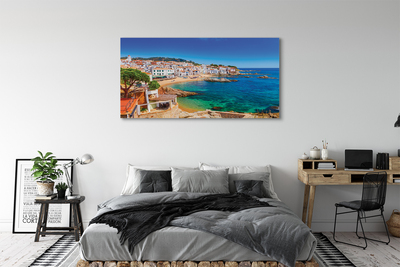 Quadro em tela Espanha Praia Cidade Costa