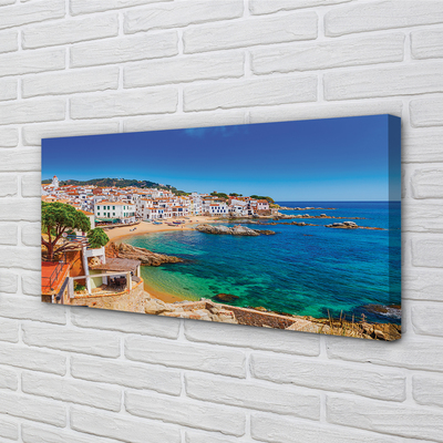 Quadro em tela Espanha Praia Cidade Costa