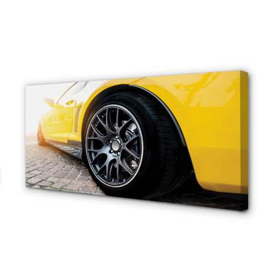 Pintura em tela Carro amarelo