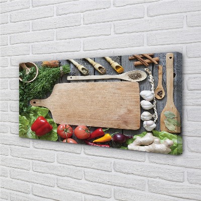 Pintura em tela Tábua de especiarias de salsa